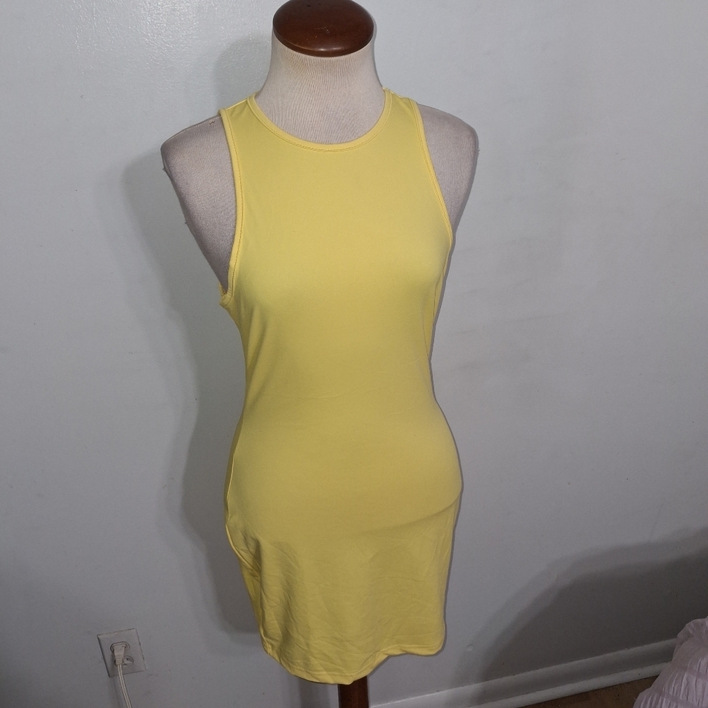 SHEIN /Yellow Fitted Sleeveless Mini Dress- W Sz Medium 6